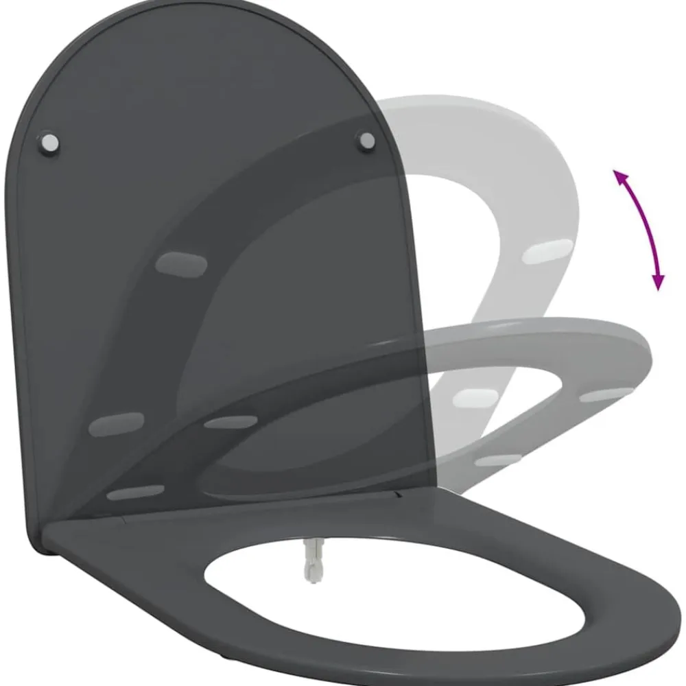 vidaXL Asiento de WC 47 x 36 x 3,4 cm Duroplast Antracita Online