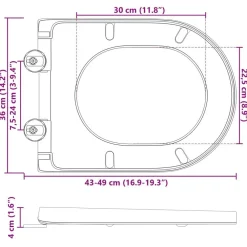 vidaXL Fontanería-Asiento de WC 49 x 36 x 4 cm Duroplast