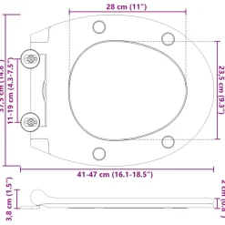 vidaXL Fontanería-Asiento de WC 47 x 37,5 x 3,8 cm Duroplast