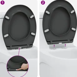 vidaXL Fontanería-Asiento de WC 47 x 37 x 4 cm Duroplast
