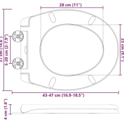 vidaXL Fontanería-Asiento de WC 47 x 37 x 4 cm Duroplast