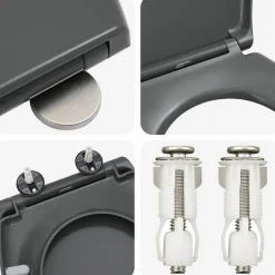 vidaXL Fontanería-Asiento de WC 47 x 37 x 4 cm Duroplast