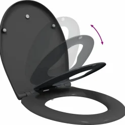 vidaXL Fontanería-Asiento de WC 47 x 37 x 4 cm Duroplast