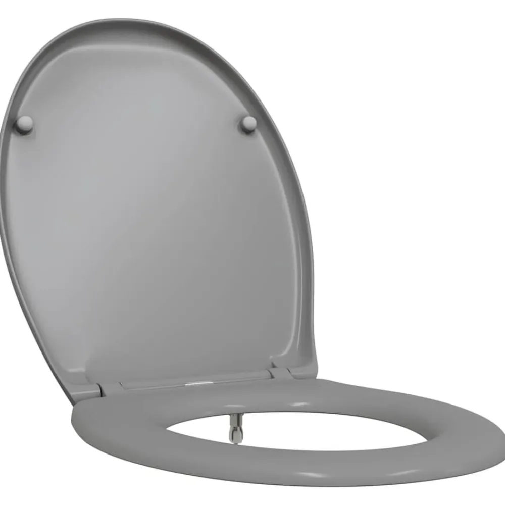 vidaXL Asiento de WC 47 x 37 x 4 cm Duroplast Gris Hot
