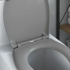 vidaXL Asiento de WC 47 x 37 x 4 cm Duroplast Gris Hot