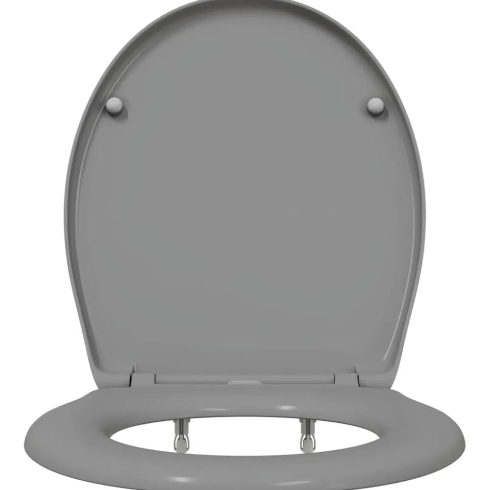vidaXL Asiento de WC 47 x 37 x 4 cm Duroplast Gris Hot