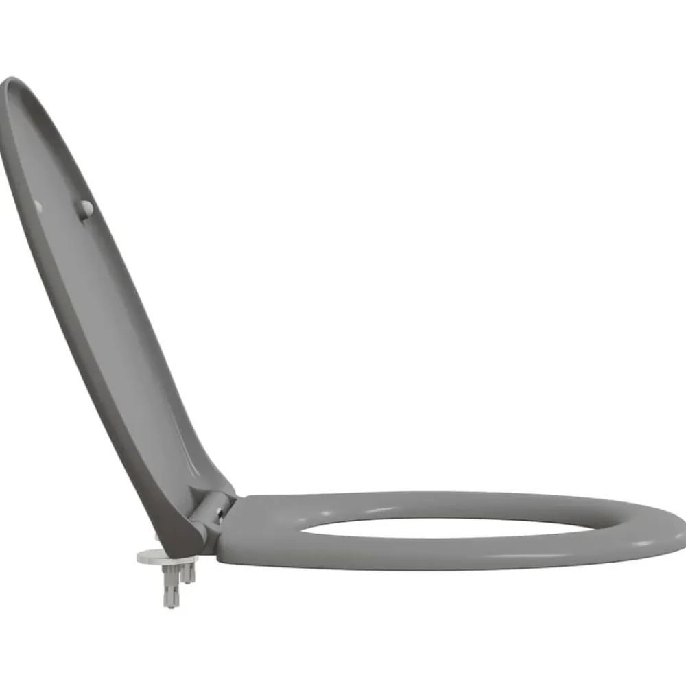 vidaXL Asiento de WC 47 x 37 x 4 cm Duroplast Gris Hot