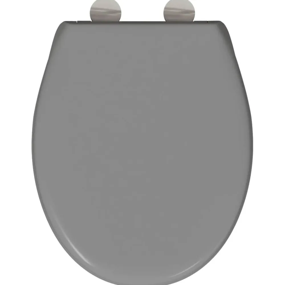 vidaXL Asiento de WC 47 x 37 x 4 cm Duroplast Gris Hot