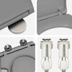 vidaXL Asiento de WC 47 x 37 x 4 cm Duroplast Gris Hot