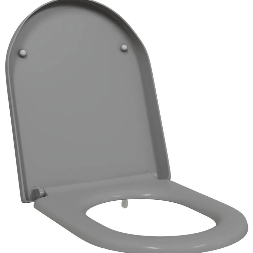 vidaXL Asiento de WC 49 x 36 x 4 cm Duroplast Gris Discount