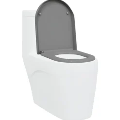 vidaXL Asiento de WC 49 x 36 x 4 cm Duroplast Gris Discount