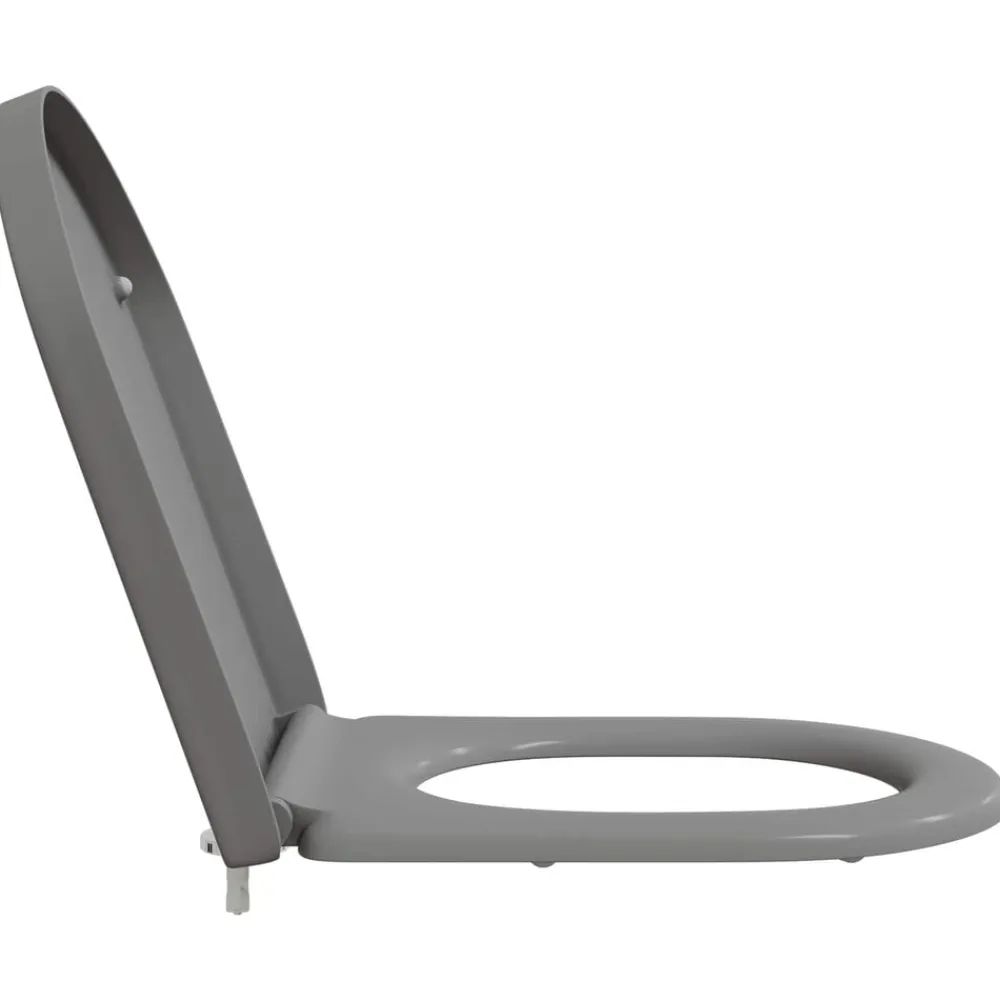 vidaXL Asiento de WC 49 x 36 x 4 cm Duroplast Gris Discount