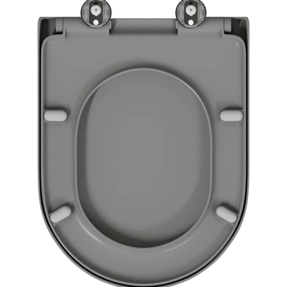 vidaXL Asiento de WC 49 x 36 x 4 cm Duroplast Gris Discount