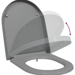 vidaXL Asiento de WC 49 x 36 x 4 cm Duroplast Gris Discount