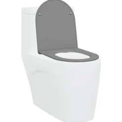 vidaXL Asiento de WC 47 x 36 x 3,4 cm Duroplast Gris Outlet
