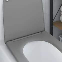 vidaXL Asiento de WC 47 x 36 x 3,4 cm Duroplast Gris Outlet