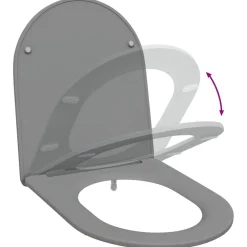 vidaXL Asiento de WC 47 x 36 x 3,4 cm Duroplast Gris Outlet