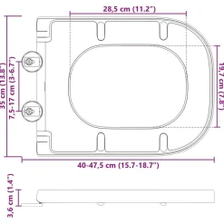 vidaXL Fontanería-Asiento de WC 47,5 x 35 x 3,6 cm Duroplast