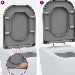vidaXL Fontanería-Asiento de WC 47,5 x 35 x 3,6 cm Duroplast