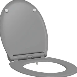 vidaXL Asiento de WC 47 x 37,5 x 3,8 cm Duroplast Gris New