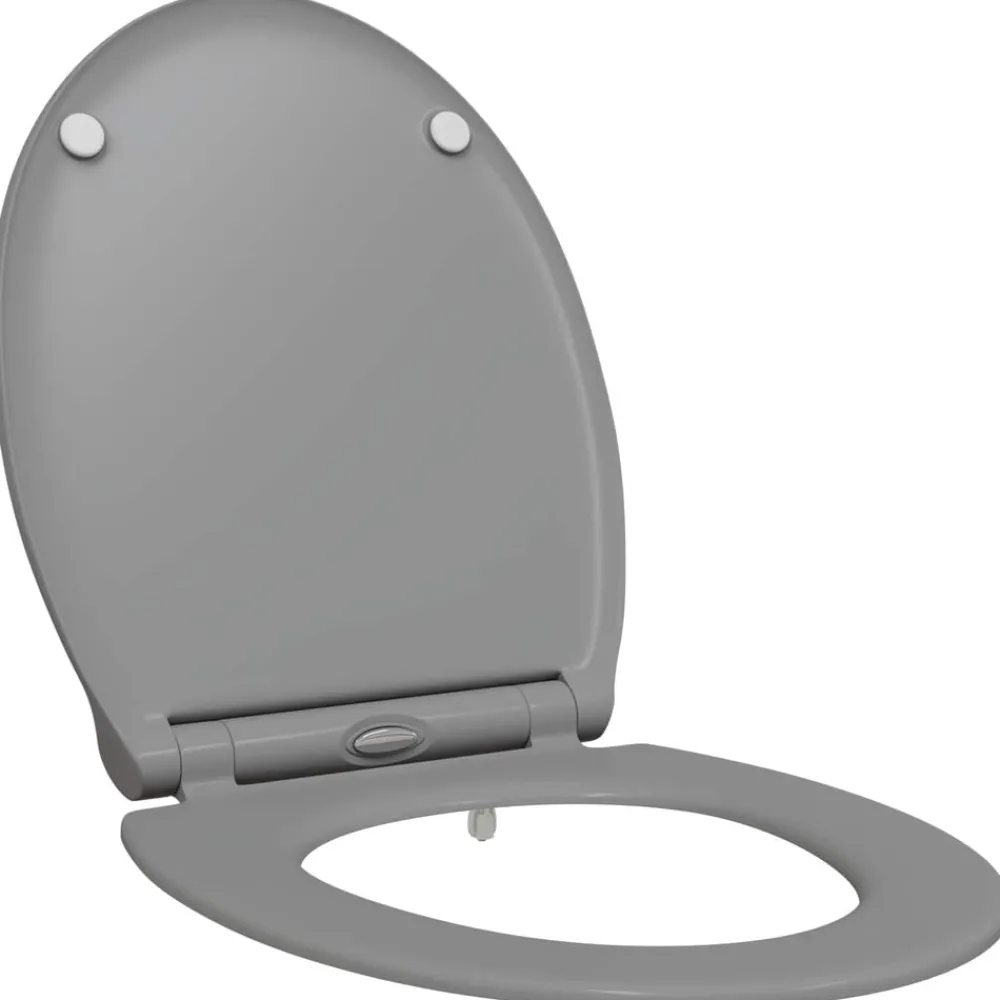 vidaXL Asiento de WC 47 x 37,5 x 3,8 cm Duroplast Gris New