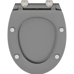 vidaXL Asiento de WC 47 x 37,5 x 3,8 cm Duroplast Gris New