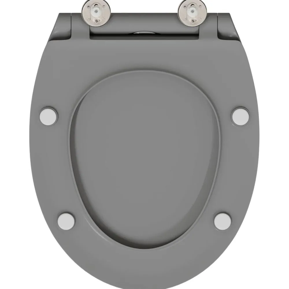 vidaXL Asiento de WC 47 x 37,5 x 3,8 cm Duroplast Gris New