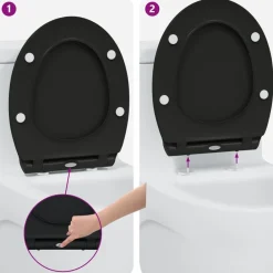 vidaXL Fontanería-Asiento de WC 47 x 37,5 x 3,8 cm Duroplast