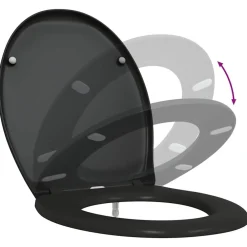 vidaXL Fontanería-Asiento de WC 47 x 37 x 4 cm Duroplast