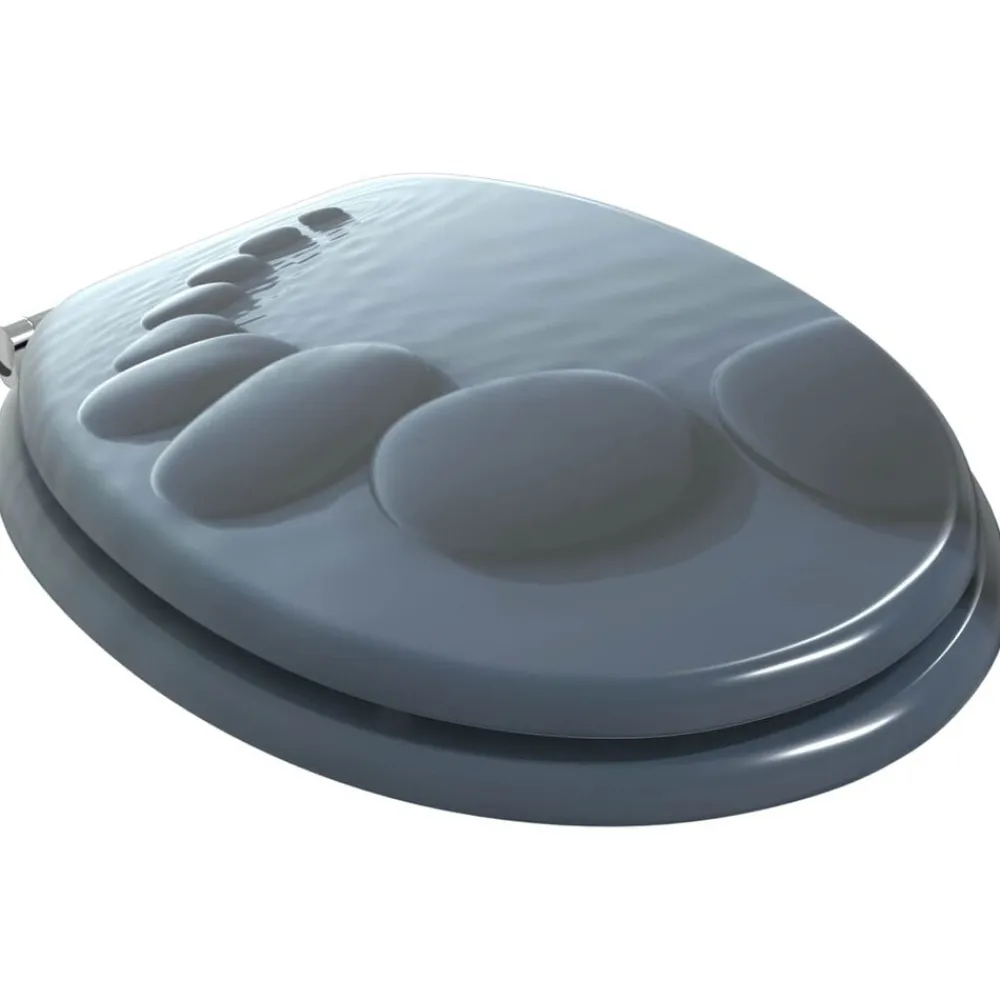 vidaXL Asiento inodoro WC 2 uds tapa de cierre suave MDF diseño rocas Outlet