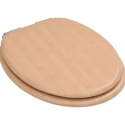 vidaXL Asiento inodoro WC con tapa de cierre suave MDF diseño bambú Clearance