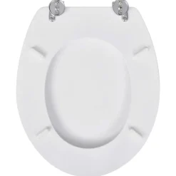 vidaXL Asiento inodoro WC MDF tapa diseño blanco Clearance