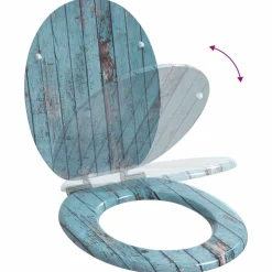 vidaXL Fontanería-Asiento inodoro WC 2 uds tapa de cierre suave MDF madera vieja