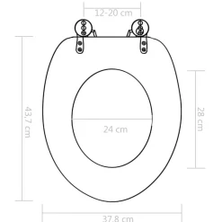 vidaXL Fontanería-Asiento inodoro WC con tapa MDF diseño concha