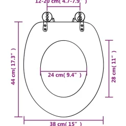 vidaXL Asiento inodoro WC con tapa de cierre suave MDF diseño delfines