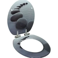 vidaXL Asiento inodoro WC con tapa de cierre suave MDF diseño piedras Clearance