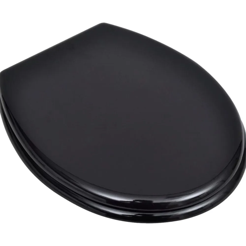 vidaXL Asiento inodoro WC MDF tapa diseño negro Online