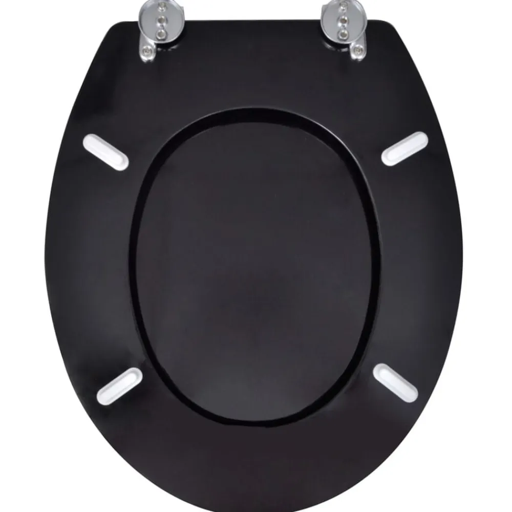 vidaXL Asiento inodoro WC MDF tapa diseño negro Online
