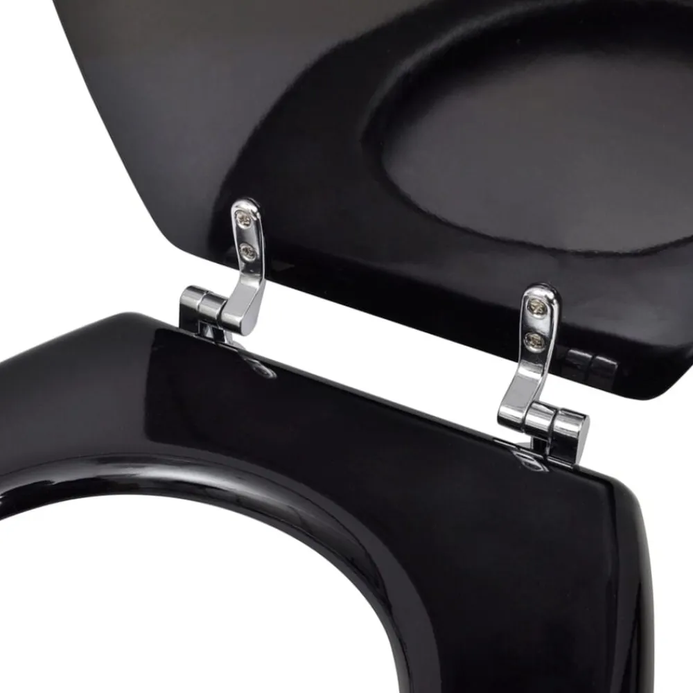 vidaXL Asiento inodoro WC MDF tapa diseño negro Online