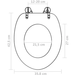vidaXL Asiento inodoro WC MDF tapa diseño negro Online