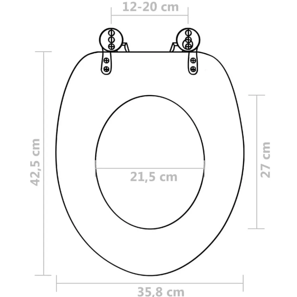 vidaXL Asiento inodoro WC MDF tapa diseño negro Online