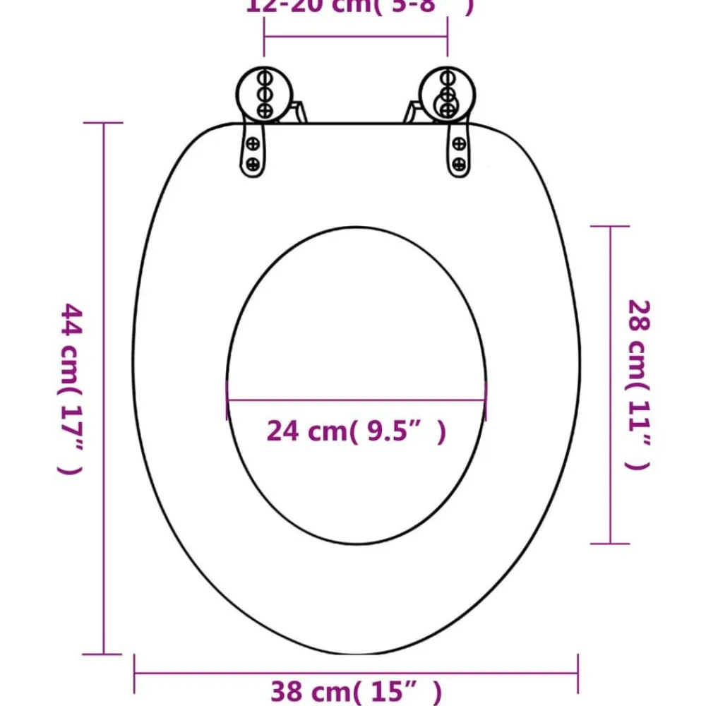 vidaXL Asiento inodoro WC con tapa de cierre suave MDF estrella de mar Outlet