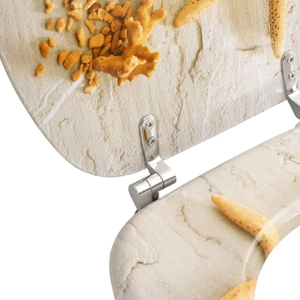 vidaXL Fontanería-Asiento inodoro WC MDF tapa de estrellas de mar