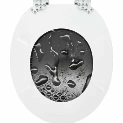 vidaXL Asiento inodoro WC 2 uds tapa cierre suave MDF diseño gota agua Clearance