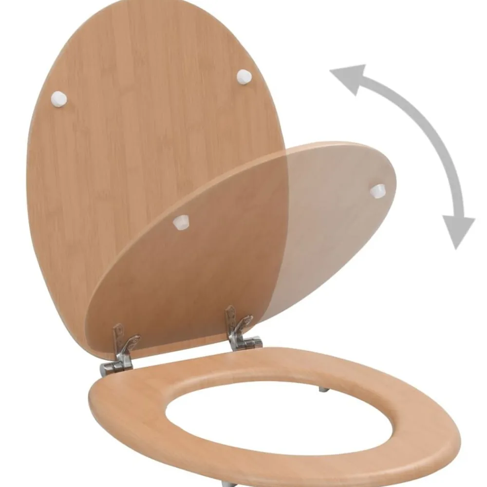 vidaXL Asiento inodoro WC con tapa MDF diseño bambú Online