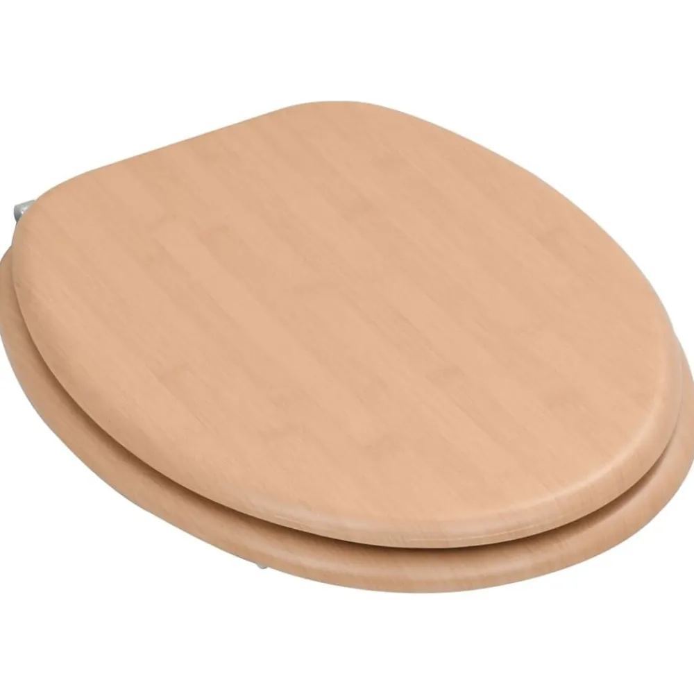 vidaXL Asiento inodoro WC con tapa MDF diseño bambú Online