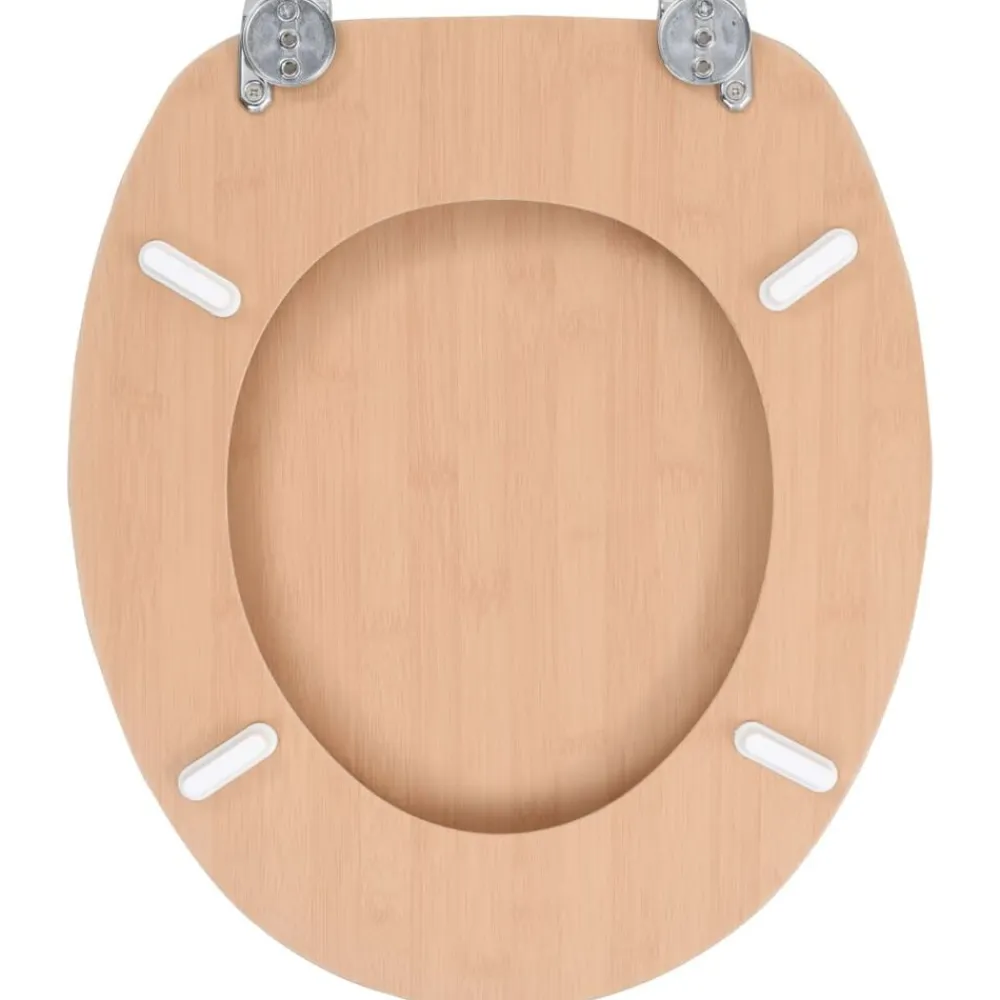 vidaXL Asiento inodoro WC con tapa MDF diseño bambú Online