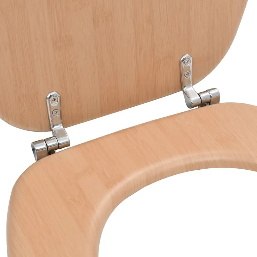 vidaXL Asiento inodoro WC con tapa MDF diseño bambú Online