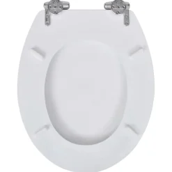 vidaXL Fontanería-Asiento inodoro WC MDF tapa de cierre suave diseño blanco