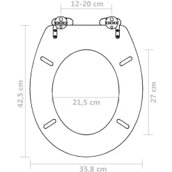 vidaXL Fontanería-Asiento inodoro WC MDF tapa de cierre suave diseño blanco